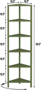 TUTOTAK Corner Shelf with LED Light, 6-Tier Corner Bookshelf - Image 2
