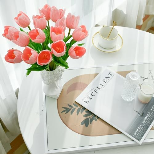 Mandy's 12pcs Artificial Light Pink Open Tulips - Image 5