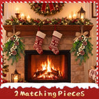 2pcs Christmas Door Swags White Berry Artificial Greenery Decor - Image 2