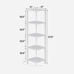 TUTOTAK Corner Shelf with LED Light, 5-Tier Corner Bookshelf - Image 2
