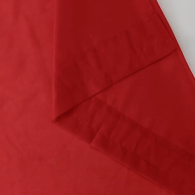 SpaceDresser Basic Rod Pocket Sheer Voile Window Curtain Panels Christmas Red 1 - Image 6