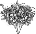 CATTREE Artificial Silver Leaves Christmas Plants 4 Pack, Plastic Leaf Bouquet Faux Gold Plant Fake Shrubs Simulation Bushes for Wedding Hall Table Centerpieces Floral Arrangement Filler DIY Décor by CATTREE