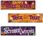 Funny Halloween Sign, 3 Pcs Pumpkin Hanging Signs, Rustic Wood Wall Decor by SUSZDOU