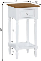 Convenience Concepts French Country Khloe 1 Drawer Accent End Table 14" - Image 3