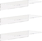 Weiai Clear Acrylic Shelves 12 Inch, Floating Wall Mounted Shelf by Weiai
