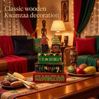 Yuntau 4 Pcs Happy Kwanzaa Books Table Decor Black Gnome Stacked Signs - Image 4