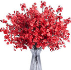SITUMEIZI 6Pcs Red Artificial Baby's Breath Flowers 19.3 Inch Silk Gypsophila Bundles Real Touch Fake Flowers for Wedding, Home Decor, Fall Centerpieces DIY Floral Arrangement by SITUMEIZI