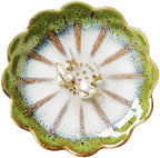 Lotus Ring Holder Dish Small Indoor Ash Tray, Ceramic Dessert Plate Trinket Jewelry Holder Organizing Necklace Earrings for Parents Friends Sister, All Jewelries Are NOT Included. Grass Green. by JAMEND+CLXP