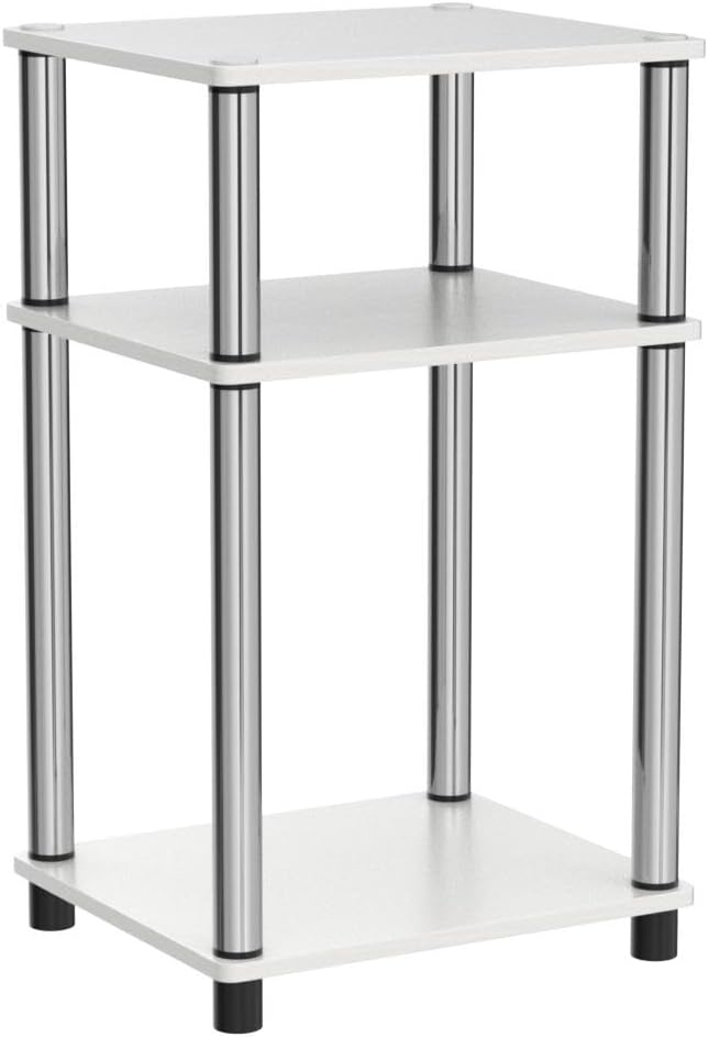 Furinno JUST Side Table Set of 2, 3-Tier Modern End Tables, Open Shelves Night - Image 4