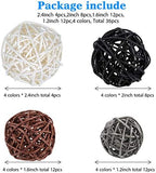 Wicker Ball Orbs,White, Dark Gray, Brown, Black,2.4'',2'',1.6'',1.2'' - Image 2