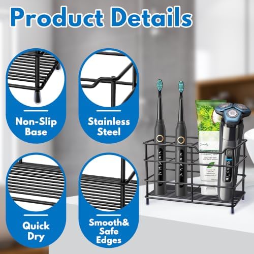 Electric Toothbrush Holders for Bathrooms 304 Stainless Steel Quick Drying - Image 7