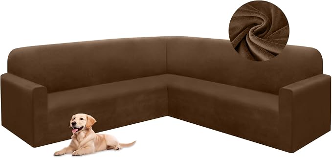 HDCAXKJ Corner Sectional Couch Covers Velvet Stretch L Shape Sofa Cover Soft by HDCAXKJ