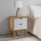 Scandinavian Style Bedside Cabinet, Engineered Wood, 15.4" x 17.7" x 22.4" by Unknown