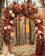Coferset 50pcs Velvet Artificial Roses Flowers in Bulk,Burnt Orange - Image 3