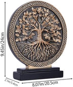 Abstract Circular Tree of Life Decorative Sculpture, Black and Gold Home Decor, Modern Art Home Accent Suitable for Office Shelves, Coffee Tables, and Above Cabinet Decorative Statue. - Image 2