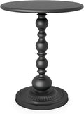 Funecy Metal Small End Table, Vintage Matte Black Round Side Table Nightstand by Funecy