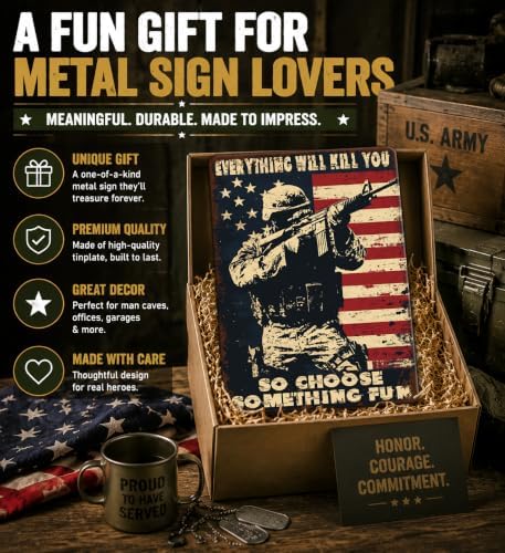 Vintage Memorial Day Metal Sign Patriotic Military Wall Decor Veteran Gifts Wall Art Retro Army Tin Poster for Home Office Coffee Bar Kitchen Garage Man Cave Decorations 12x16 Inch - Image 6