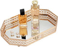 Hipiwe Gold Glass Perfume Tray for Dresser Bathroom Makeup Vanity Trays by Hipiwe