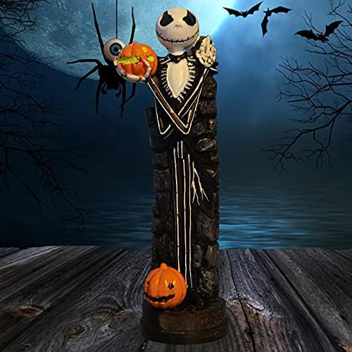 A Nightmare Before Christmas Figurines Set ~ 2 Pack Jack Skellington and Sally with Pumpkin Halloween Statue Sculpture Home Decoration Collection Gifts - Image 4