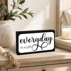 3x5 Inspirational Wooden Block Sign, Everyday Is a Gift, Black - Image 4