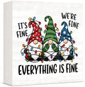 Christmas Decorations Everything Is Fine Christmas Gnome Wood Box Sign by GUDIO