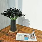 ONLY ART Artificial Black Calla Lily 20pcs – 13.5" PU Faux Flowers with Flexible Stems, Soft Texture, for New Year and Valentine's Day Home, Wedding & DIY Decor - Image 3