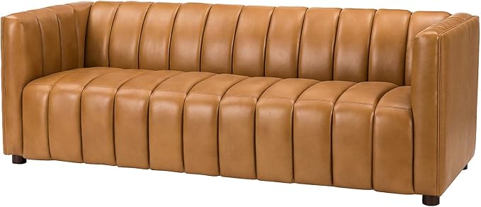 HULALA HOME 83" Genuine Leather Sofa - Image 8