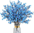 8Pcs Artificial Babys Breath Flowers Real Touch Fake Blue Flower Decoration by HIAGROW
