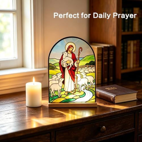 KOMI Jesus and Lambs Stand Statue Acrylic Catholic Icons Ornament Home Altar Decor Christian Gifts - Image 6