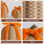 DN DECONATION Fall Pumpkin Decor, Fake Rattan Pumpkin Decorations for Home - Image 6