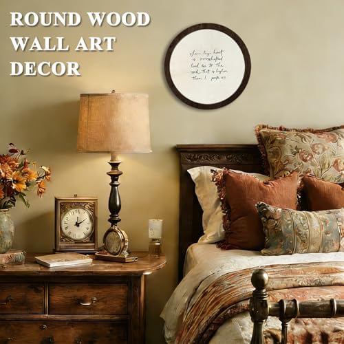 CFFJLHN Christian Bible Wall Art Decor, Psalm 69 Bible Verse Religious Scripture Round Wood Hanging Wall Decor for Home Bedroom Living Room Church Prayer Room, 10x10 Inch - Image 2