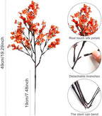 Babys Breath Artificial Flowers 8 Bundles Orange Real Touch UV Resistant Fake Flowers Silk Faux Flowers for Vase Home Office Wedding DIY Floral Indoor Outdoor Centerpiece Table Decoration - Image 7