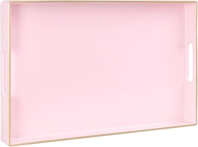 MAONAME Pink Serving Tray with Handles, Modern Decorative Tray by MAONAME