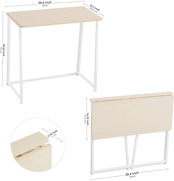 WOHOMO Folding Desk, Small Foldable Desk 39.4" - Image 3