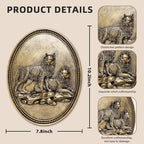 Vintage Wolf Wall Sculpture,Antique Wall Decor,Retro Art Wolfs Sculpture - Image 3