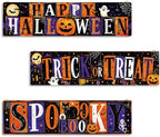 Retro Halloween Sign, Happy Halloween Sign, 3 Pcs Entryway Decor Wall by SUSZDOU