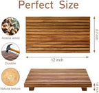 Acacia Wood Pedestal Stand Bathroom Tray Organizer Kitchen Counter Decor - Image 5