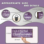 4 Pieces Bible Verses Wall Decor Purple Bathroom Decor Christian Signs Religious Art for Home Motivational Prayer Wall Art for Living Room Office Bedroom Bathroom(Purple,10x4") - Image 4