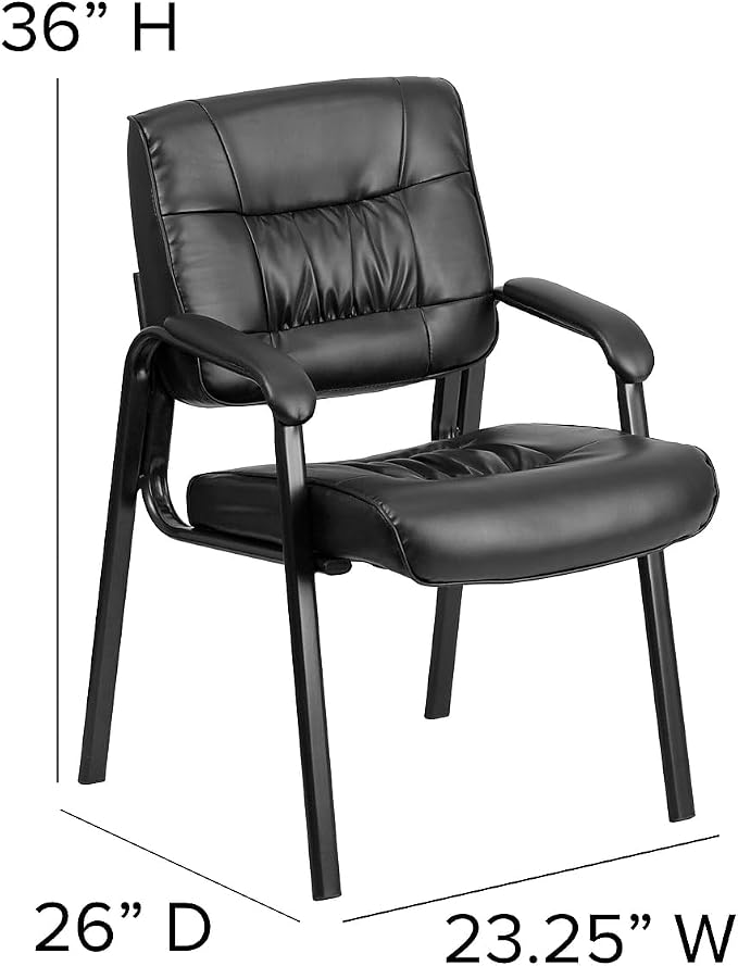 Flash Furniture Haeger Black LeatherSoft Executive Side Reception Chair - Image 3