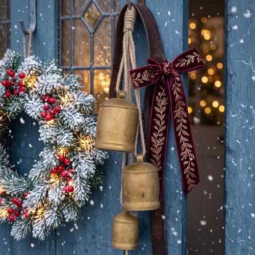 Rowfad Christmas Bells for Decoration, Hanging Gold Cow Bells with Rope - Image 5