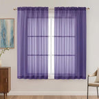Purple Sheer Curtains 54 Inches Long 2 Panels by OVZME