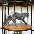 Silver Cheetah 7.1" H Statue, Cheetah Figurine Home Décor Realistic Antique Classical Leopard Statues Living Room Decor Ornament Figurine - Image 5