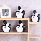 Mini Couple Ceramic Small Statue, Romantic Couple Figurine for Home Decor, Tv Stand, Living Room Nick nacks, Dresser for Bedroom, Shelves, Valentine, Items for Wedding Decor (Blue White and Gold) - Image 5