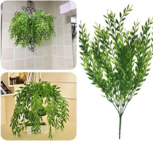 CATTREE Artificial Weeping Willow, Plastic Plants Greenery Leaves Fake Hanging Vine Faux Ivy Garland UV Resistant for Indoor Outdoor Garden Baskets Wedding Party Table Decor Decoration 4 Pack - Image 5