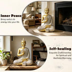 Gold Buddha Statue Gold Decor Meditation Gifts Indoor Statue for Zen Art - Image 2