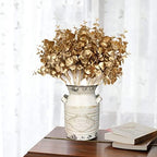 CATTREE Artificial Golden Eucalyptus Decorations, Fake Gold Plants Shrubs Faux Simulation Foliage for Wedding Party Indoor Hotel Hall Table Centerpieces Christmas DIY Decor Planting Filler - 4 Pack - Image 6