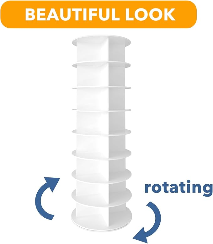 SpaceAid 8 Tier Rotating Shoe Rack Tower, Spinning Shoe Display Lazy Susan - Image 7