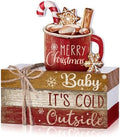 4 Pcs Christmas Table Decorations Indoor, Hot Cocoa Wood Sign by Anglechic