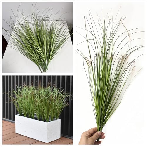 Artificial Plants, Fake Wheat Grass Tall Shrubs Bundles, Faux Greenery Plastic Plant Indoor Outdoor Decoration Home Garden Christmas Party Table Centerpieces Vase DIY Decor - Tail End Red Leaves 8 Pcs - Image 6