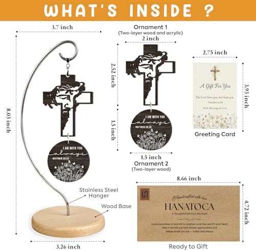 Christian Jesus Hanging Decor, Christian Gifts for Men, Women, Jesus Ornament Religious Gift, Faith-Based Inspirational Gift for Friends, Mom, Sister, Girl, Coworker, Jesus Decorations - Image 2